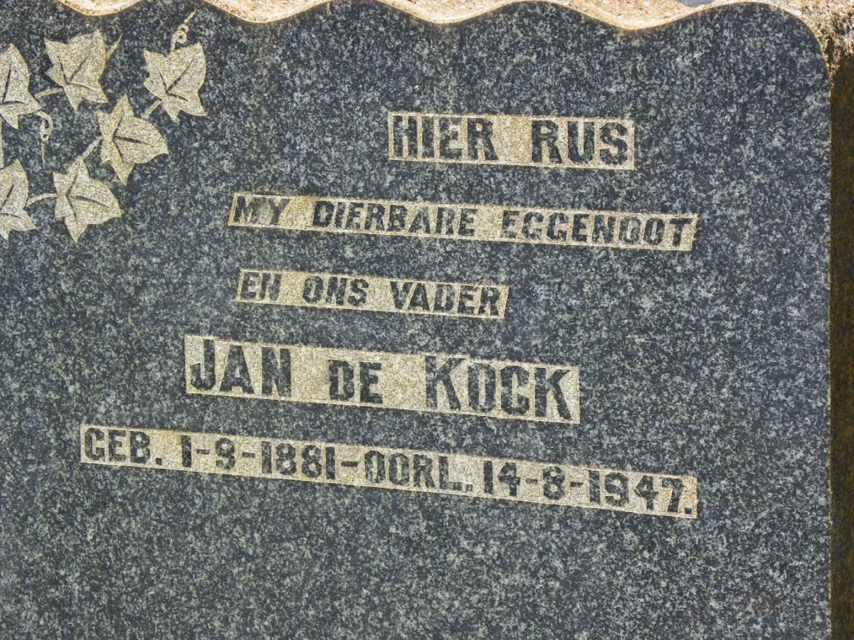 KOCK Jan, de 1881-1947