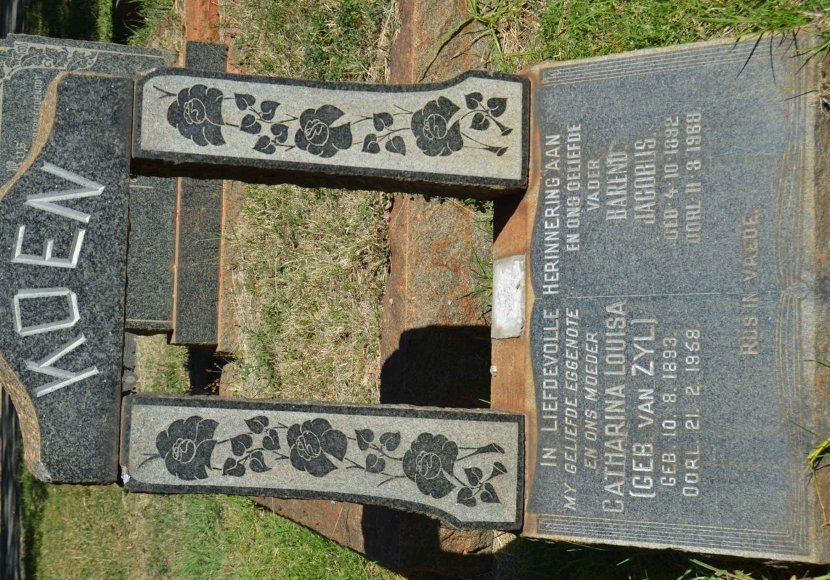 KOEN Barend Jacobus 1892-1968 &amp; Catharina Louisa VAN ZYL 1893-1958