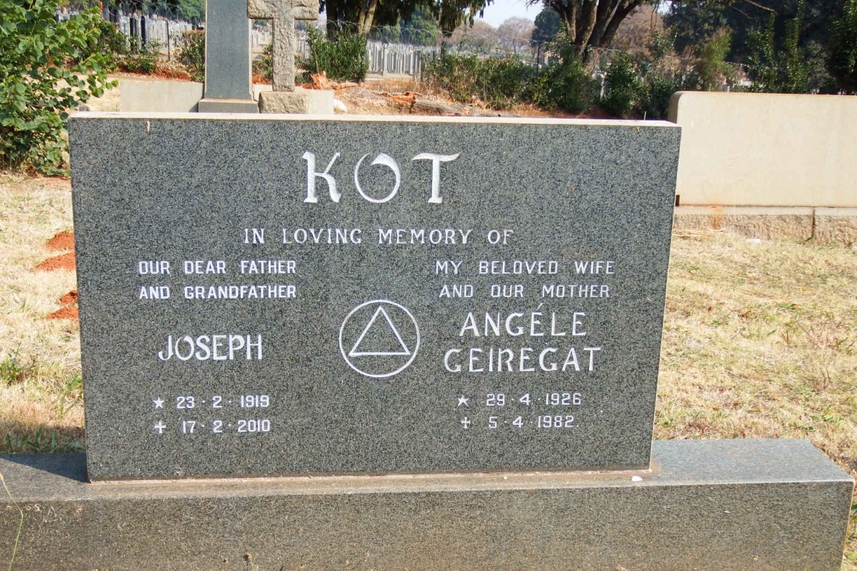 KOT Joseph 1919-2010 &amp; Angéle Geiregat 1926-1982