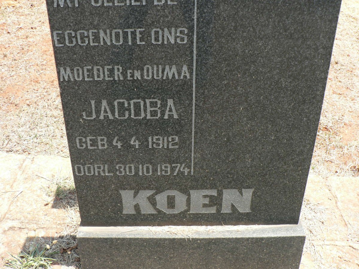 KOEN Jacoba 1912-1974