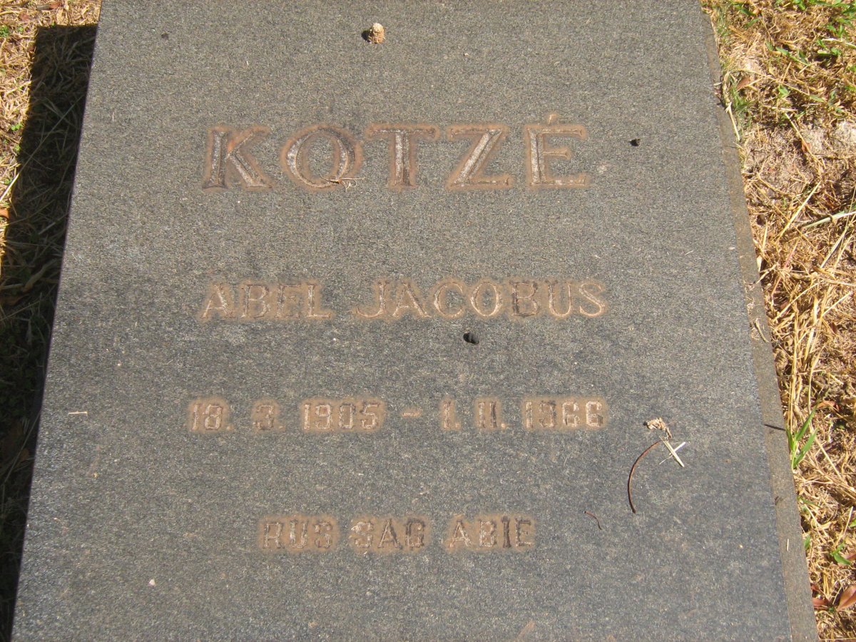 KOTZÉ Abel Jacobus 1905-1966