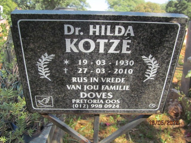 KOTZE Hilda 1930-2010