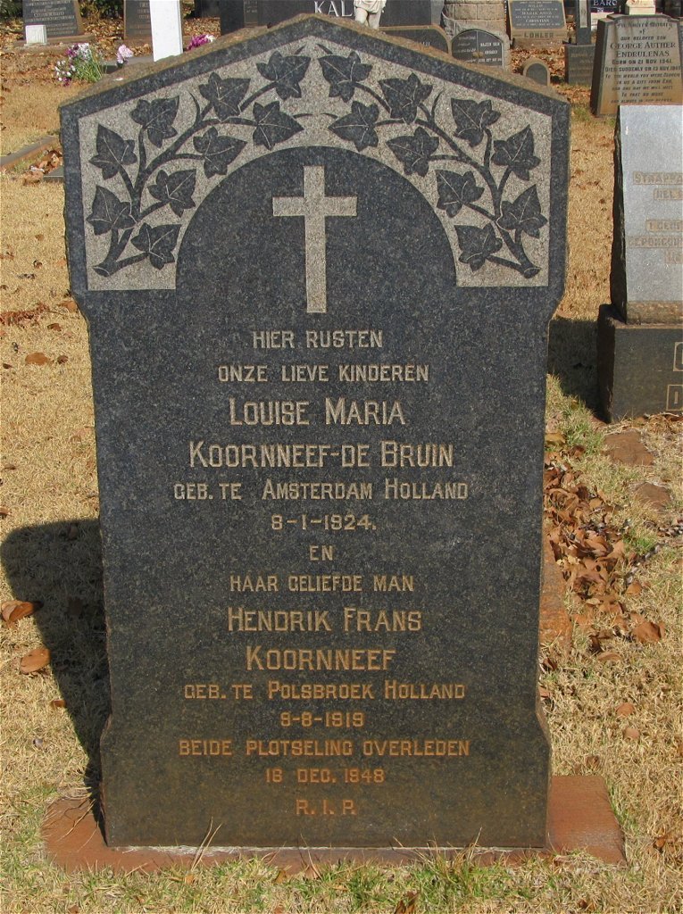 KOORNNEEF Hendrik Frans 1919-1948 &amp; Louise Maria DE BRUIN 1924-1948