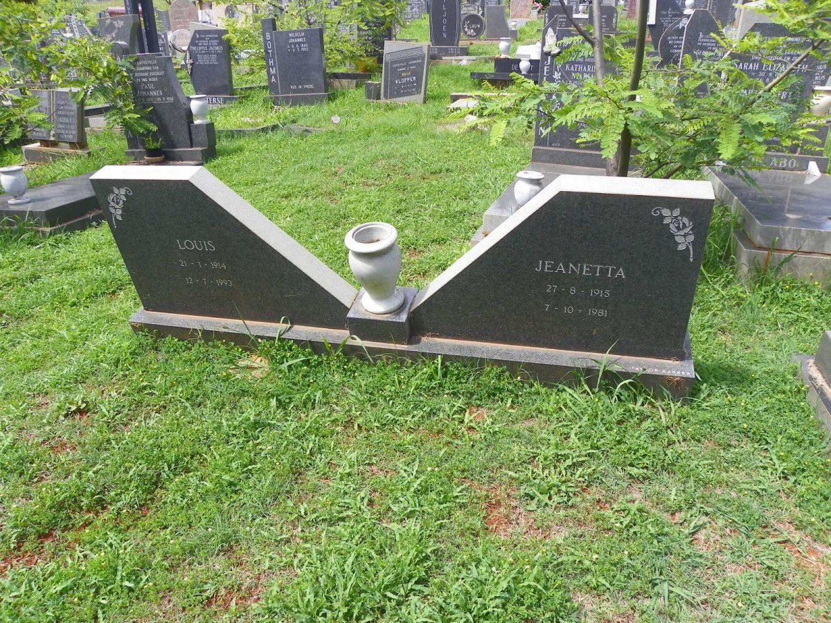 KOTZE Louis 1914-1993 &amp; Jeanetta 1915-1981
