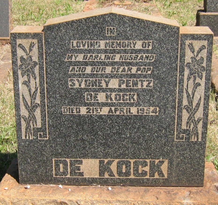 KOCK Sydney Pentz, de -1954