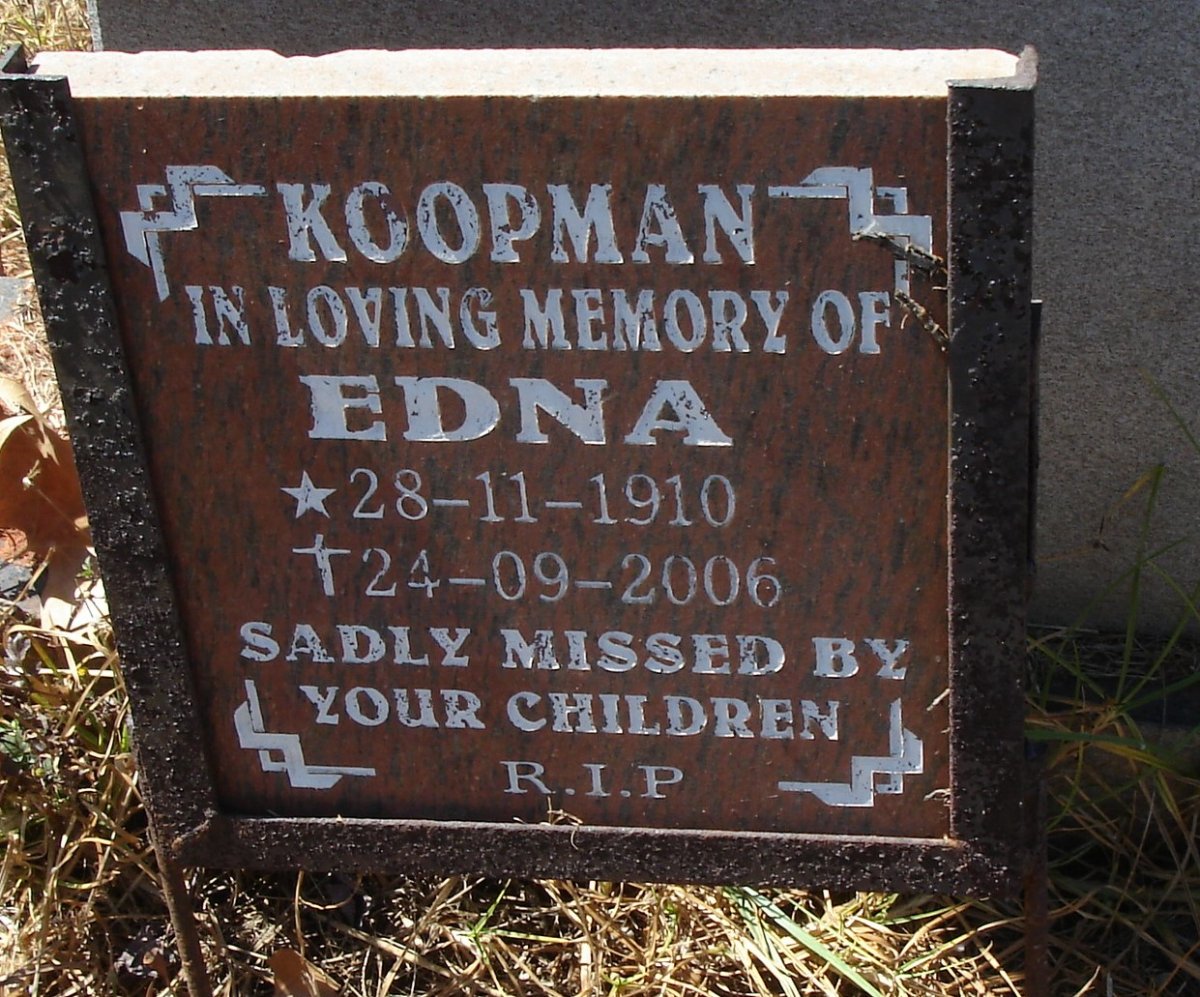 KOOPMAN Edna 1910-2006