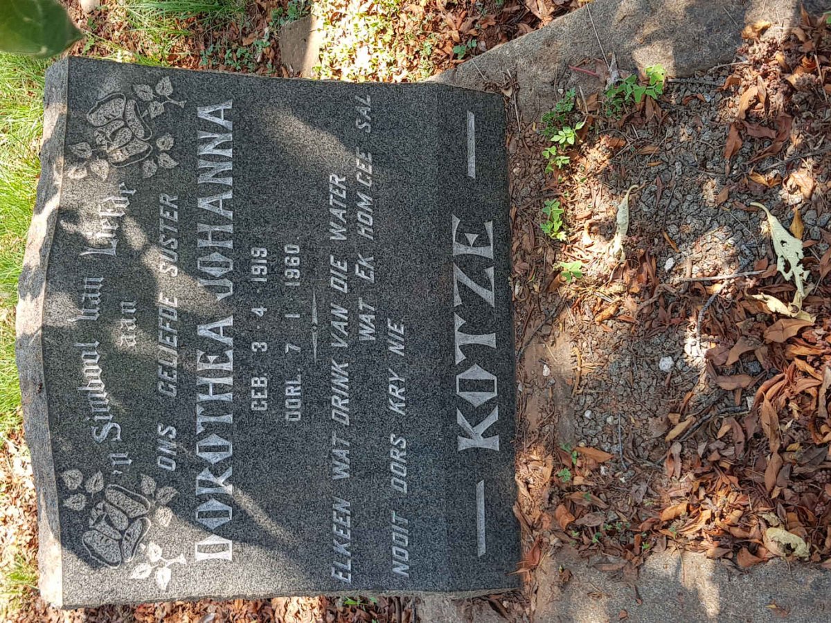 KOTZE Dorothea Johanna 1919-1960