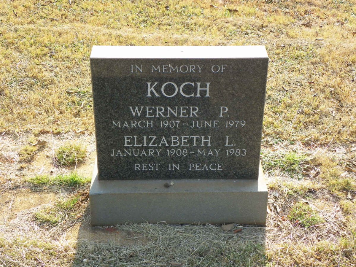 KOCH Werner P. 1907-1979 &amp; Elizabeth L. 1908-1983