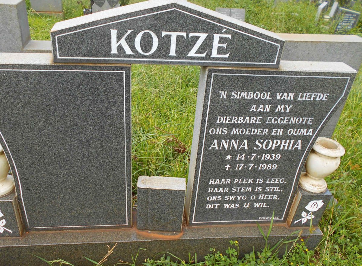 KOTZÉ Anna Sophia 1939-1989