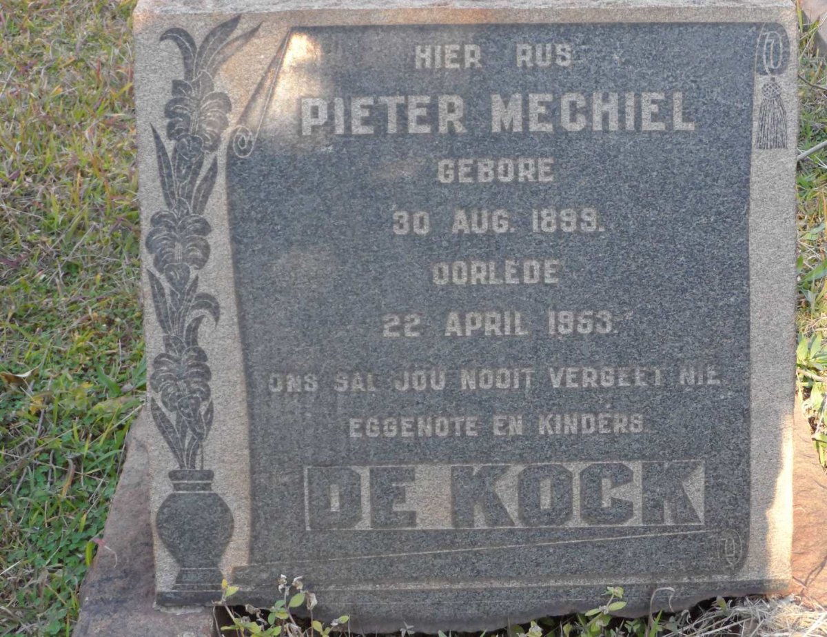 KOCK Pieter Mechiel, de 1899-1953
