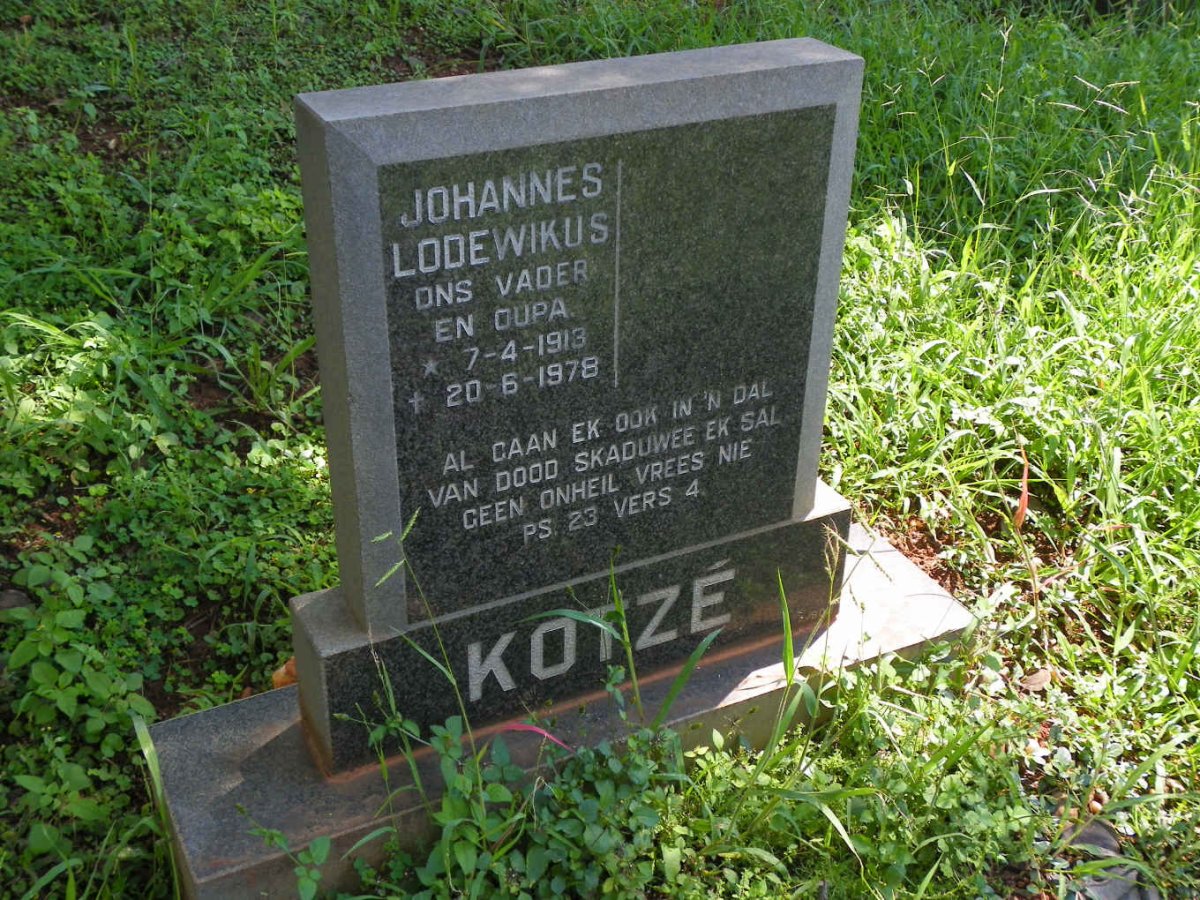 KOTZE Johannes Lodewikus 1913-1978