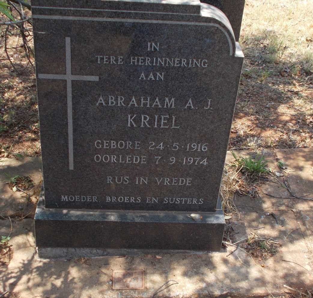 KRIEL Abraham A.J. 1916-1974