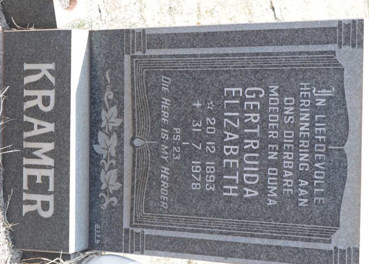 KRAMER Gertruida Elizabeth 1893-1978