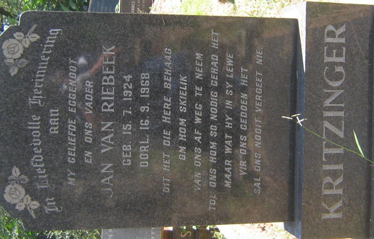 KRITZINGER Jan van Riebeek 1924-1968