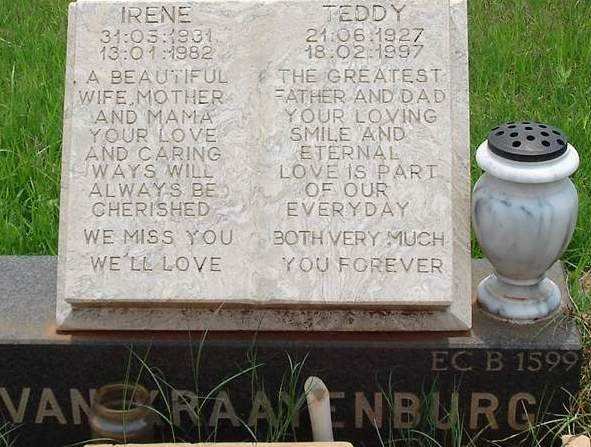 KRAAYENBURG Teddy, van 1927-1997 &amp; Irene 1931-1982