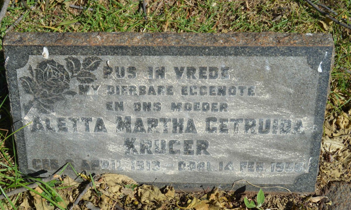 KRUGER Aletta Martha Getruida 1913-1955