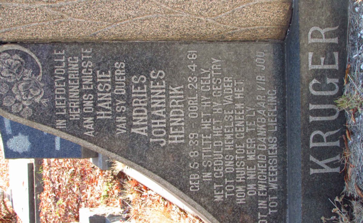 KRUGER Andries Johannes Hendrik 1939-1961