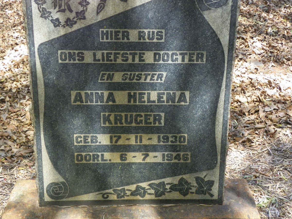 KRUGER Anna Helena 1930-1946