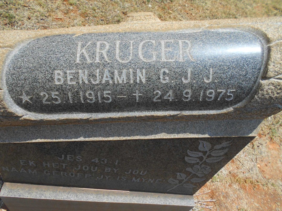 KRUGER Benjamin G.J.J. 1915-1975