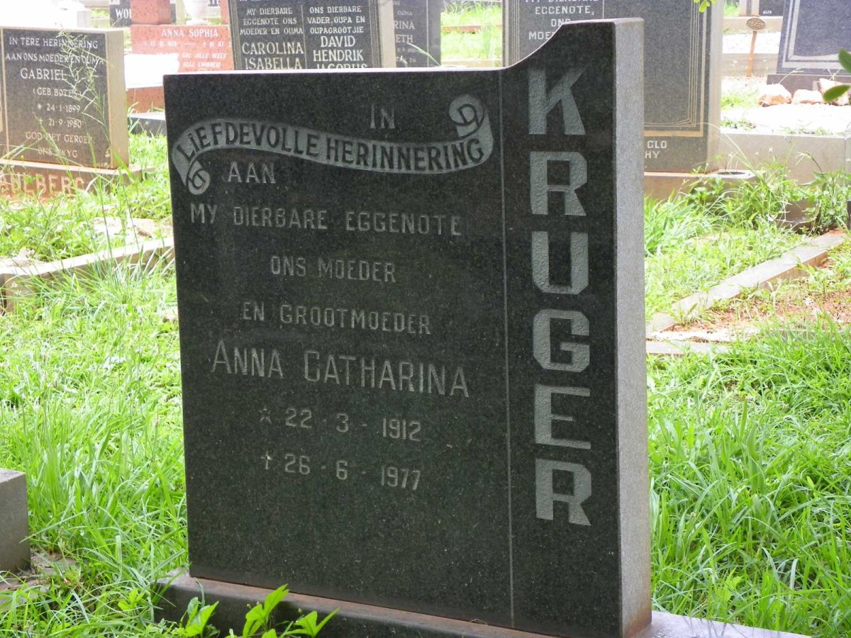 KRUGER Anna Catharina 1912-1977