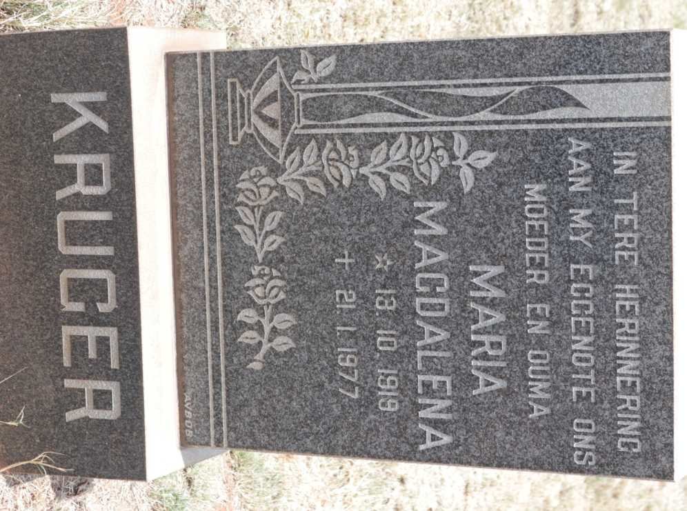 KRUGER Maria Magdalena 1919-1977