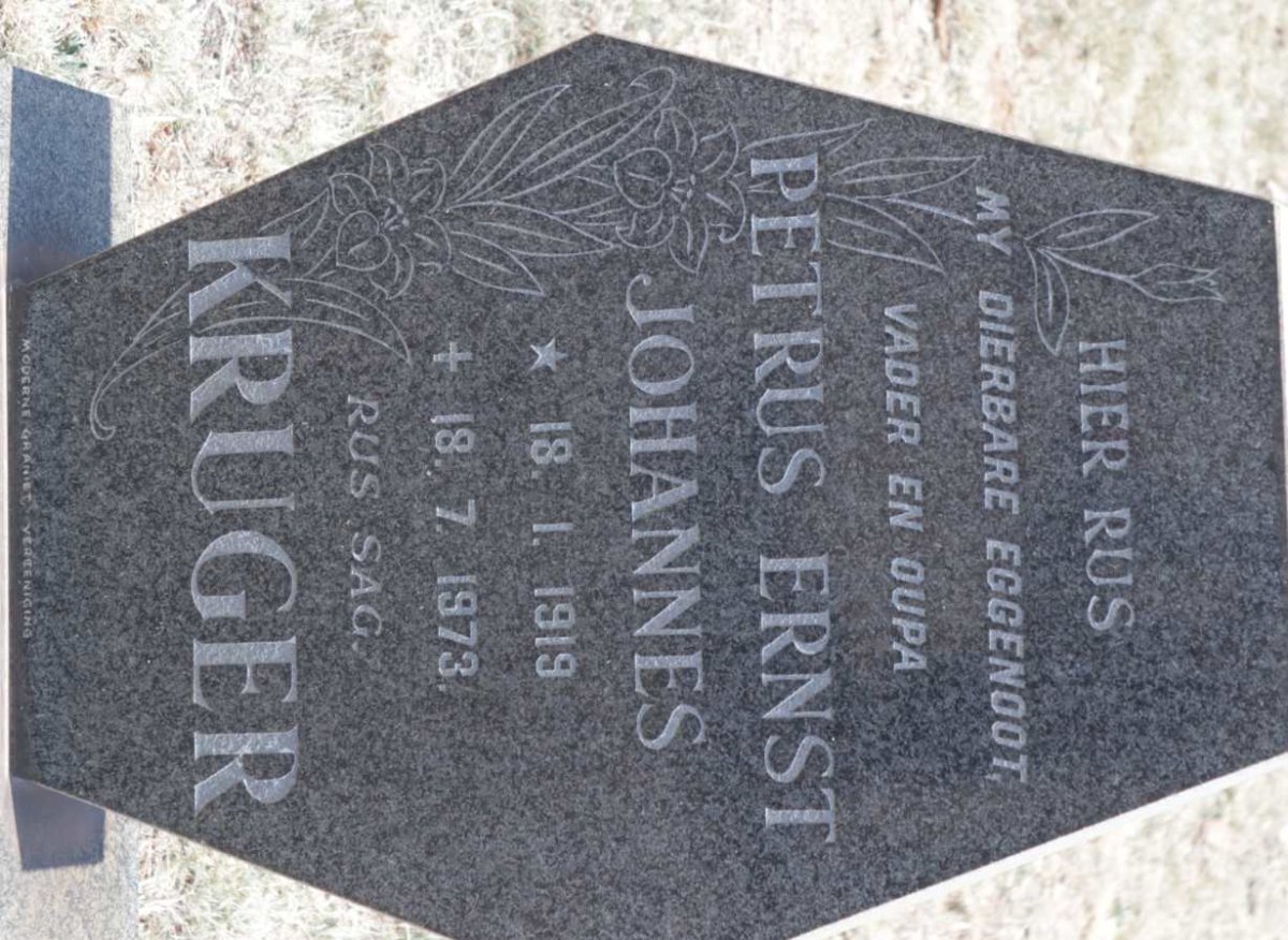 KRUGER Petrus Ernst Johannes 1919-1973