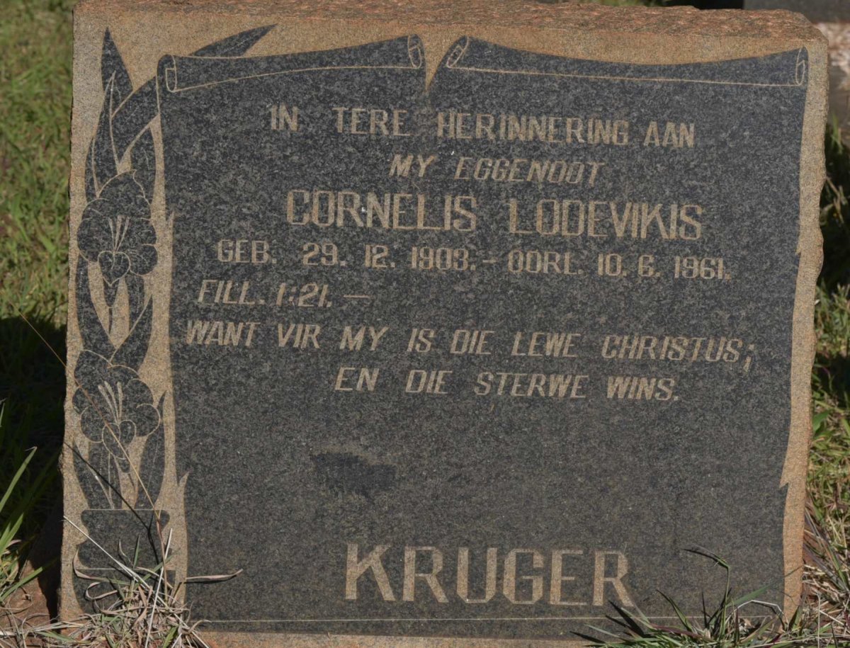 KRUGER Cornelis Lodevikis 1903-1961
