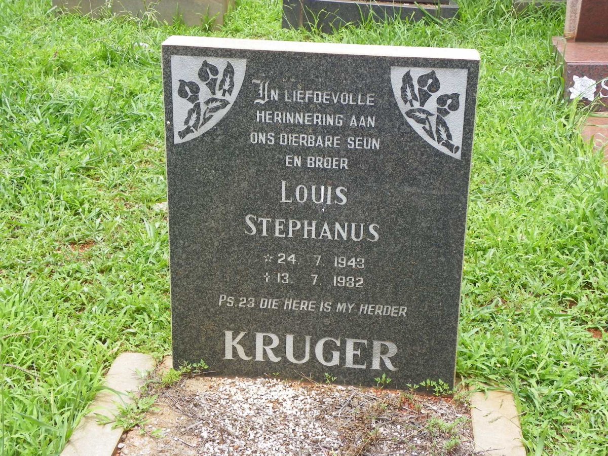 KRUGER Louis Stephanus 1943-1982