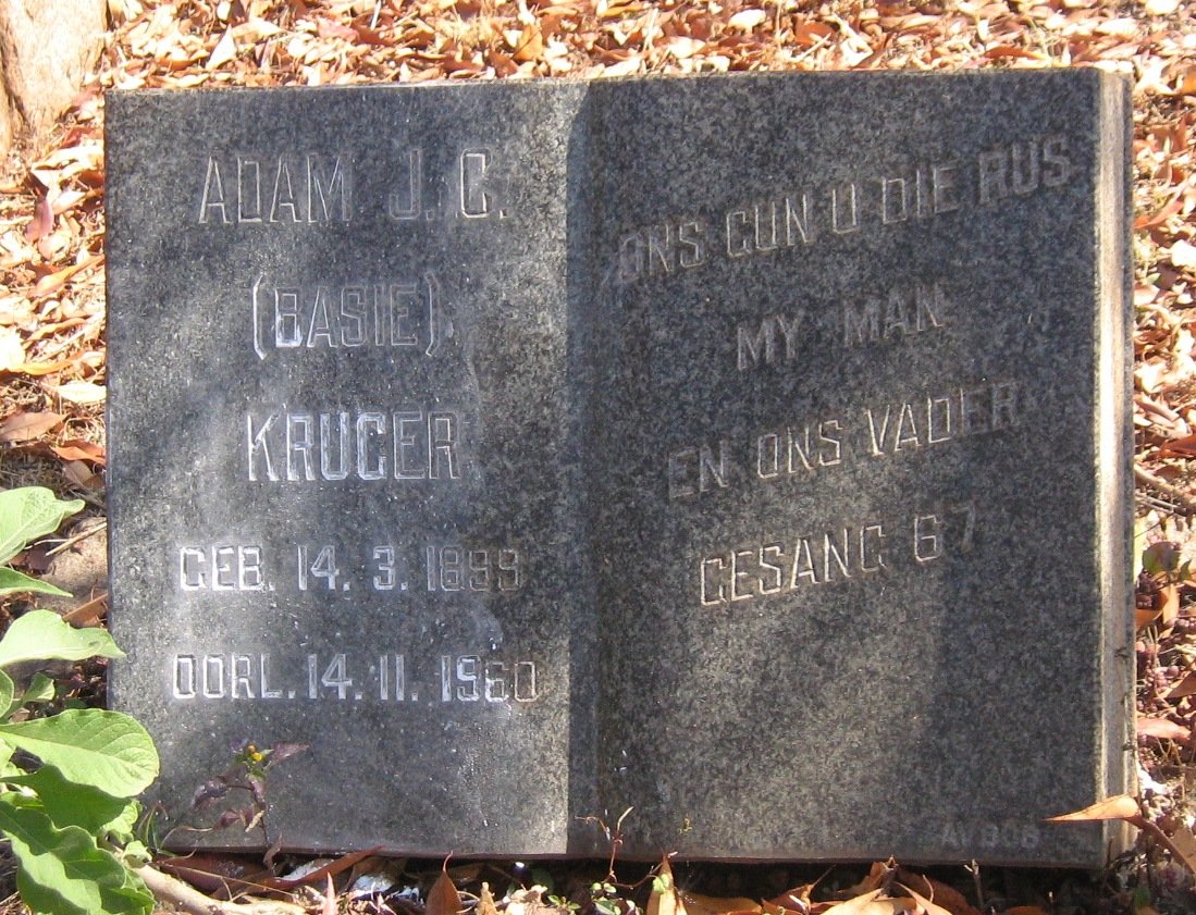 KRUGER Adam J.C. 1899-1960
