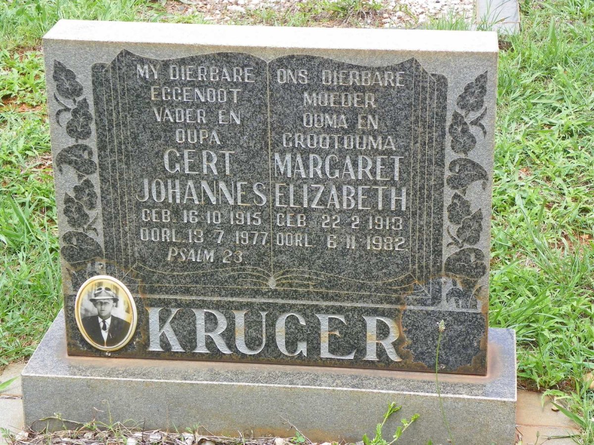 KRUGER Gert Johannes 1915-1977 &amp; Margaret Elizabeth 1913-1982
