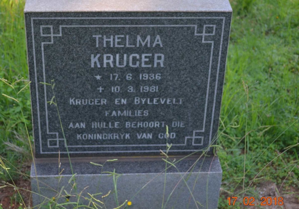 KRUGER Thelma 1936-1981