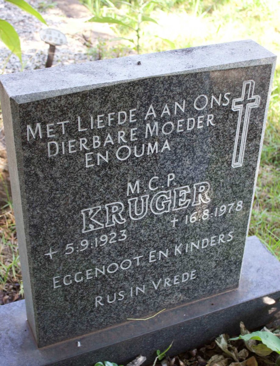 KRUGER M.C.P. 1923-1978
