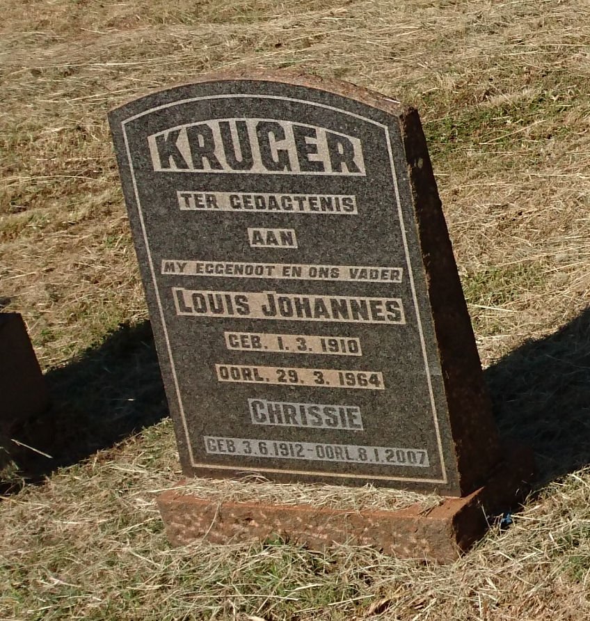 KRUGER Louis Johannes 1910-1964 &amp; Chrissie 1912-2007
