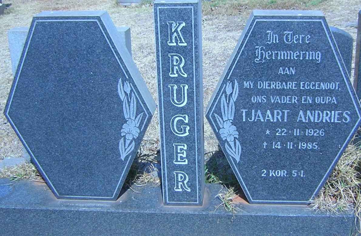 KRUGER Tjaart Andries 1926-1985