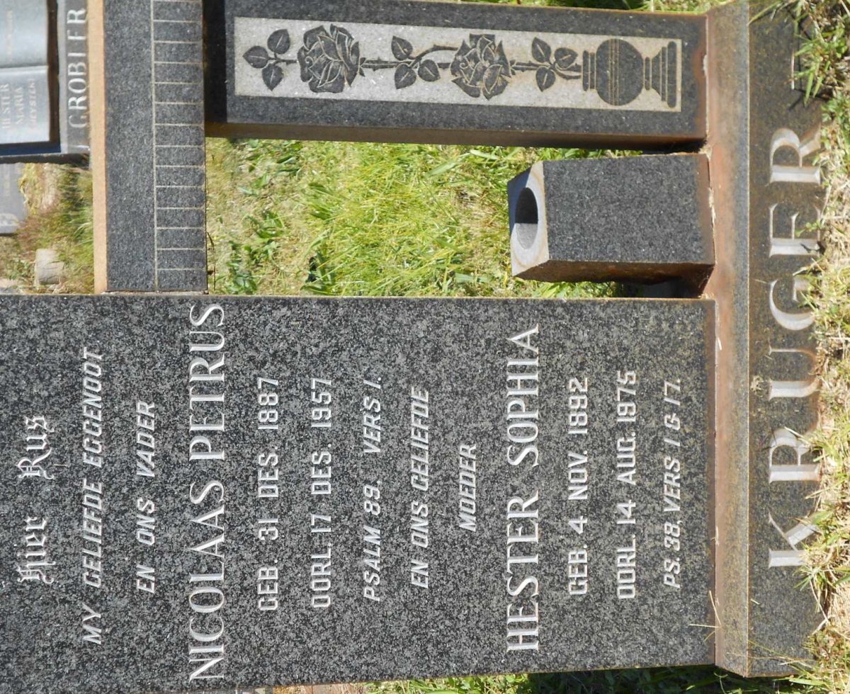 KRUGER Nicolaas Petrus 1887-1957 &amp; Hester Sophia 1892-1975