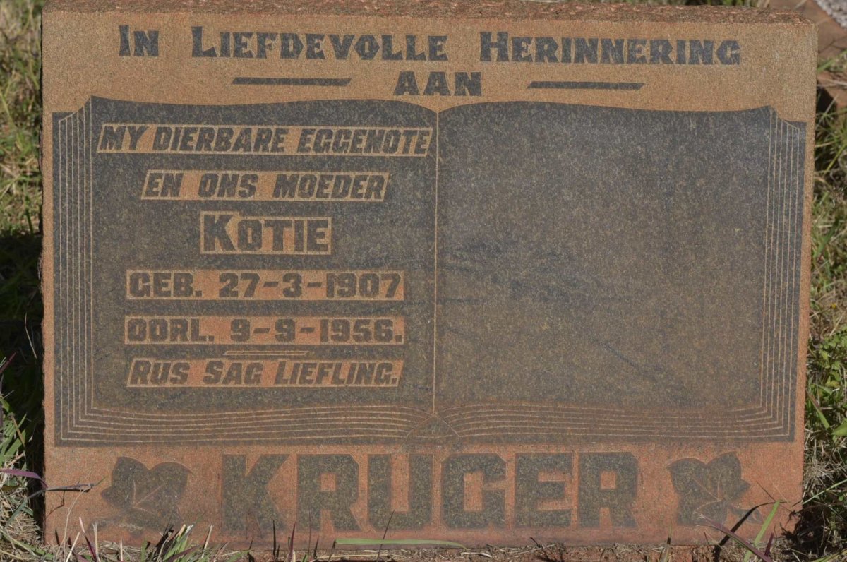 KRUGER Kotie 1907-1956