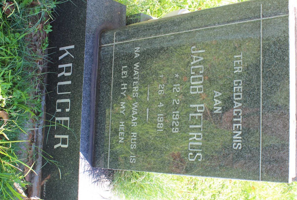 KRUGER Jacob Petrus  1929-1981