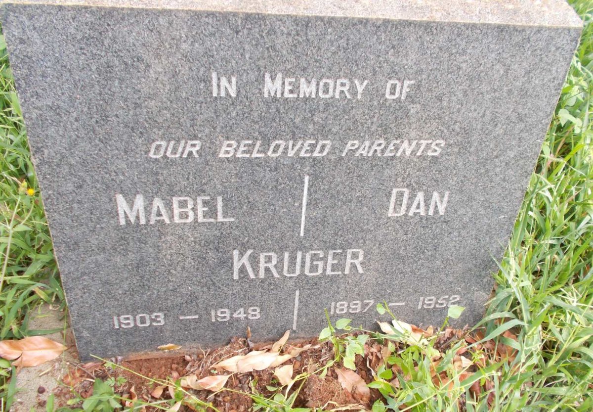 KRUGER Dan 1897-1952 &amp; Mabel 1903-1948