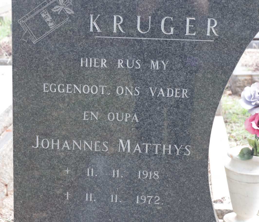 KRUGER Johannes Matthys 1918-1972