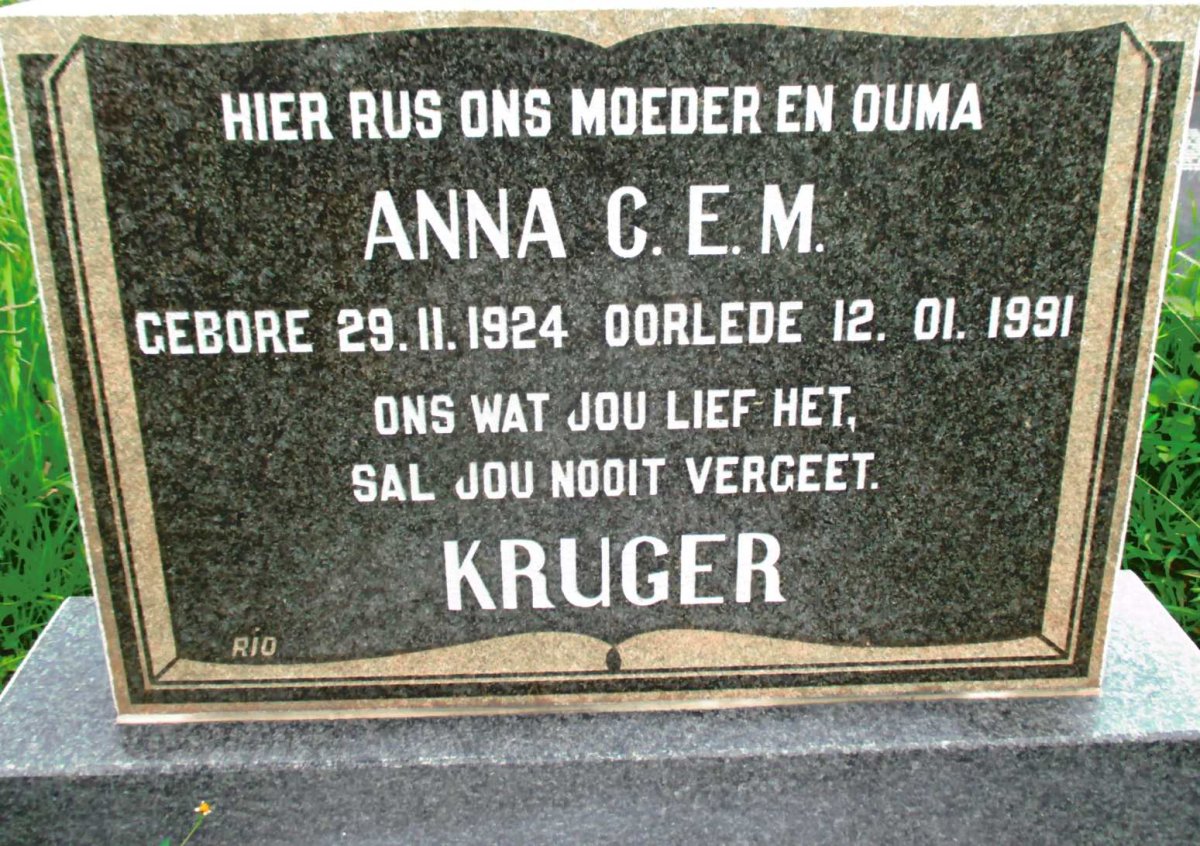 KRUGER Anna C.E.M. 1924-1991