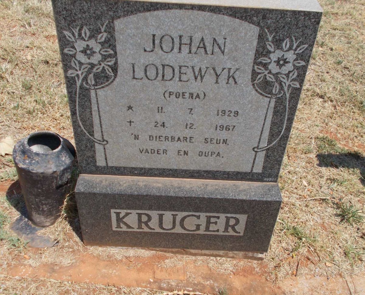 KRUGER Johan Lodewyk 1929-1967