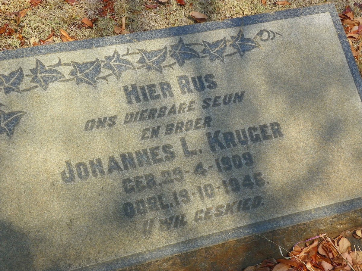 KRUGER Johannes L. 1909-1946