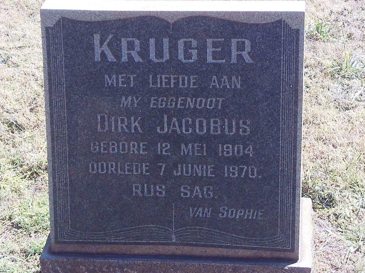 KRUGER Dirk Jacobus 1904-1970