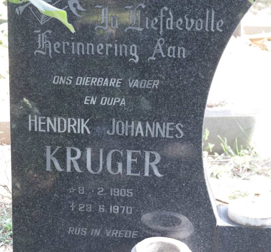 KRUGER Hendrik Johannes 1905-1970
