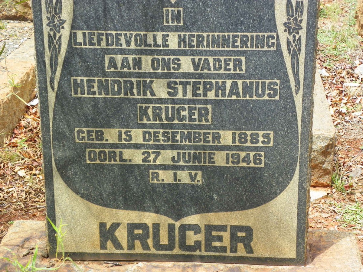 KRUGER Hendrik Stephanus 1885-1946