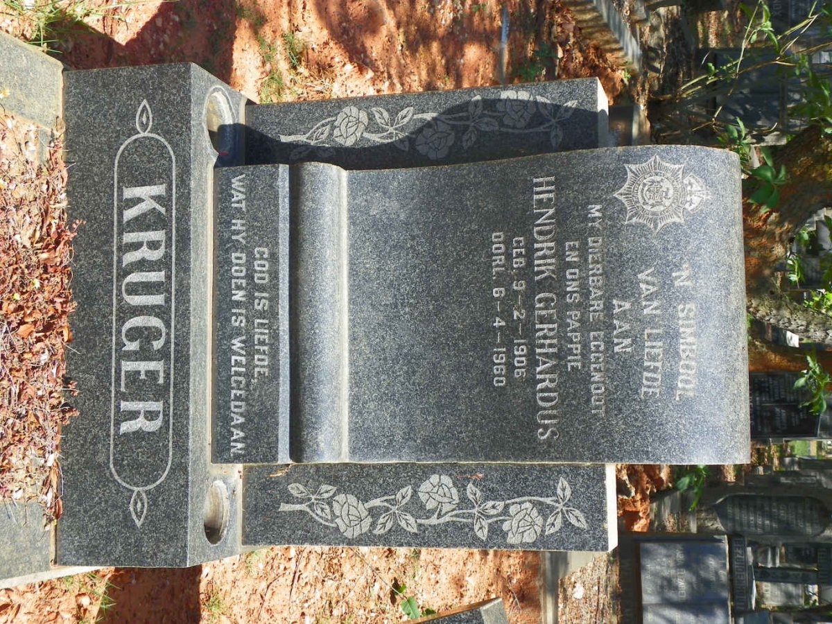 KRUGER Hendrik Gerhardus 1906-1960