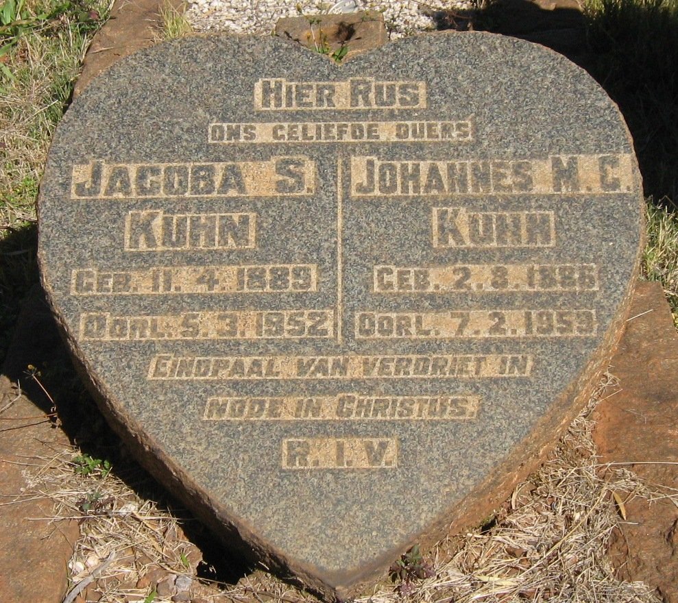 KUHN Johannes M.C. 1886-1959 &amp; Jacoba S. 1889-1952