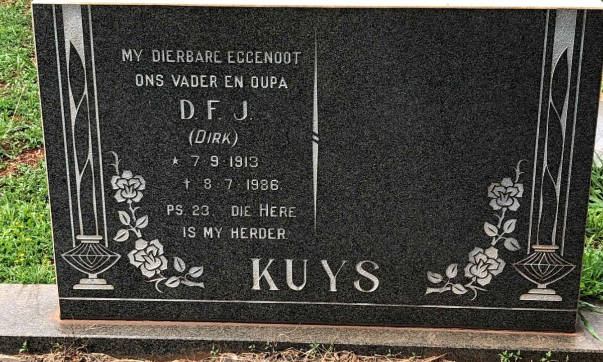 KUYS D.F.J. 1913-1986
