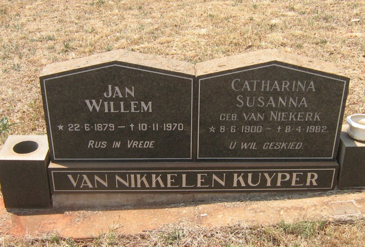 KUYPER Jan Willem, VAN NIKKELEN 1879-1970 &amp; Catharina Susanna VAN NIEKERK 1900-1982