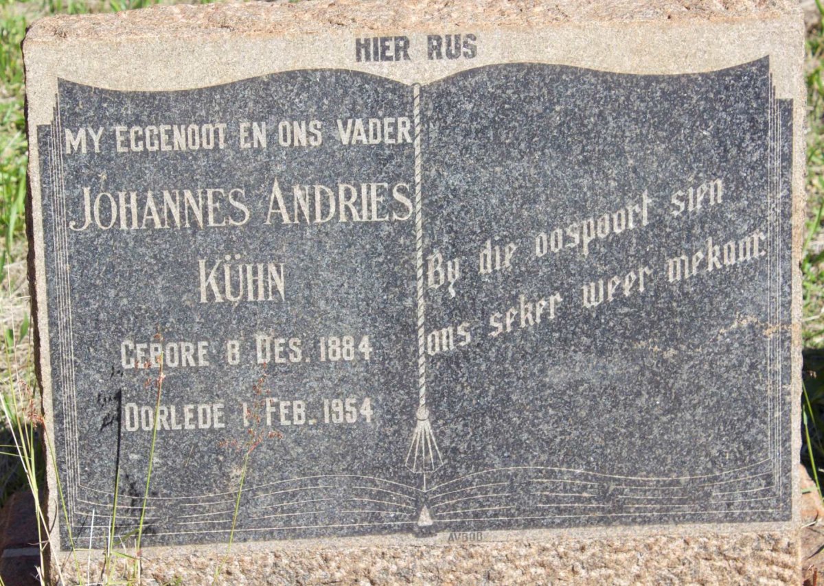 KUHN Johannes Andries 1884-1954